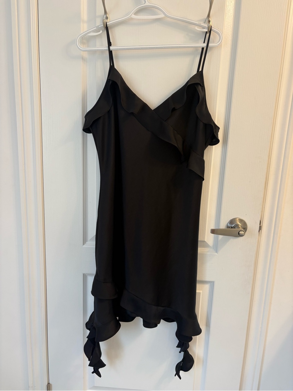 Aritzia Black Ruffle Mini Dress